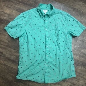 Sonoma Teal Casual Button-Down Bee Shirt